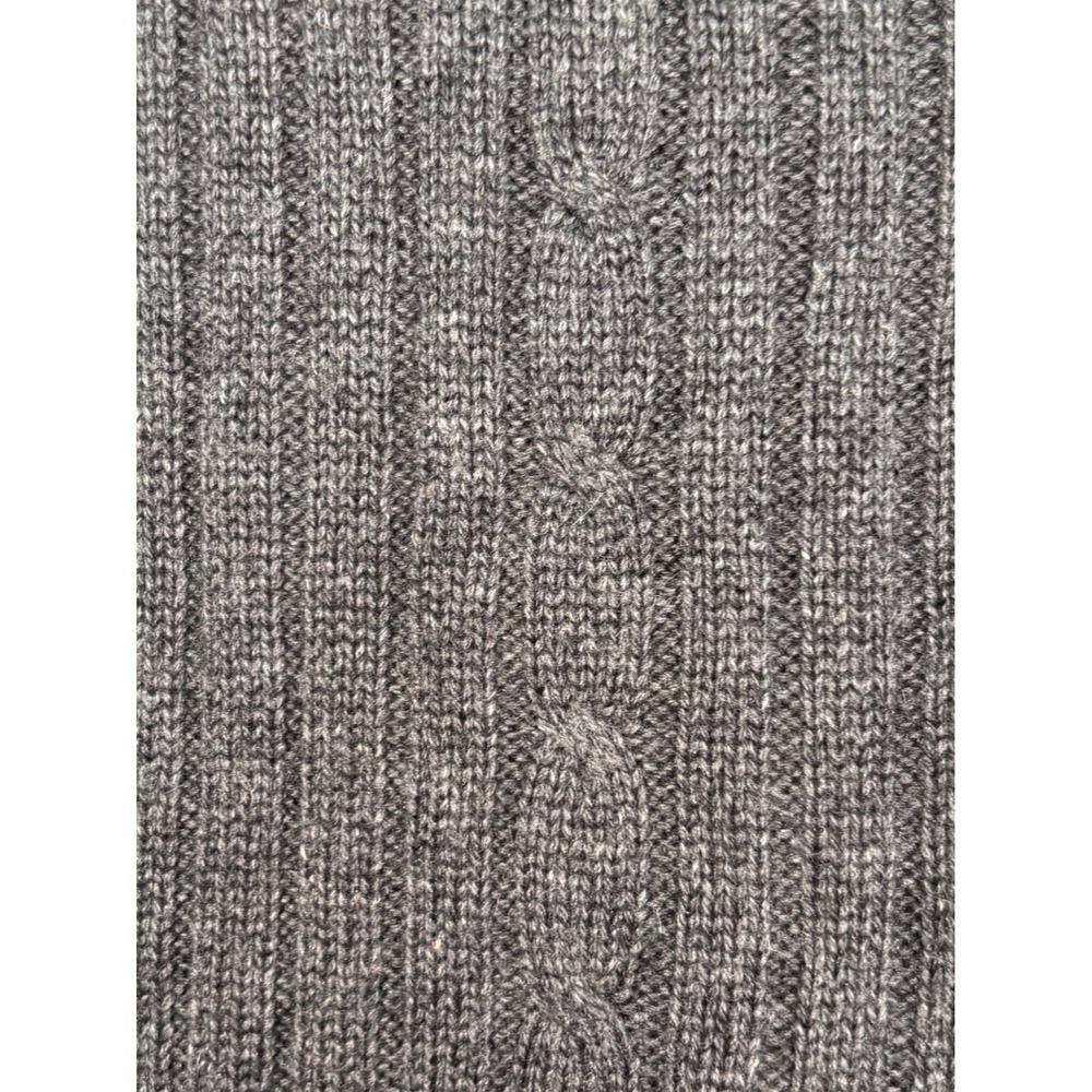Vintage Gray Silk Cashmere Cable Knit Button Front Cardigan Vest Lightweight - Picture 6 of 8